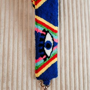BANDOULIÈRE-BRODÉE-OEIL-BLEU-JAUNE-ROSE-1