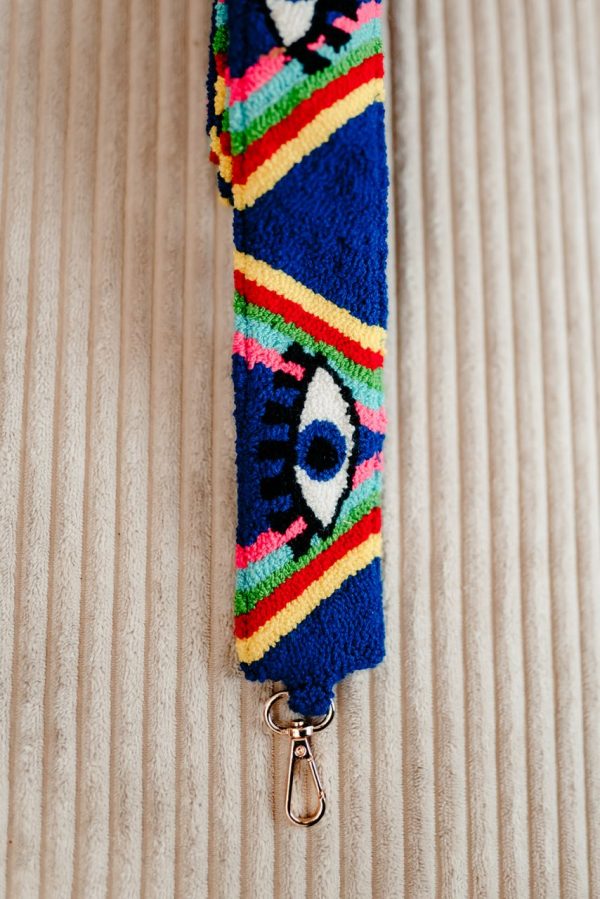 BANDOULIÈRE-BRODÉE-OEIL-BLEU-JAUNE-ROSE-1