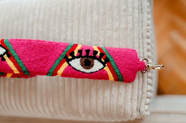 BANDOULIÈRE-BRODÉE-OEIL-ROSE-FUCHSIA-VERT-MARRON-2