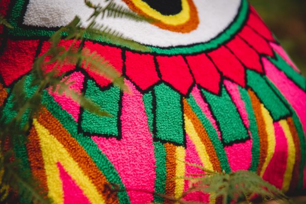 Housse de coussin multicolore